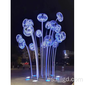 Escultura de medusa de acero inoxidable al aire libre